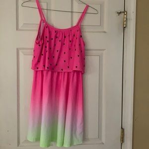 Girls Watermelon Heart Ombré Dress